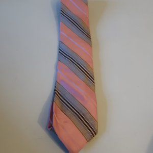 Mens Valentino Pink, Brown Striped Tie